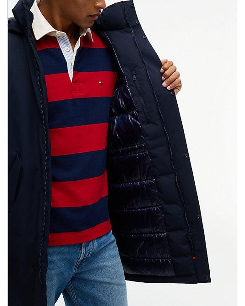 Tommy Hilfiger Blue Performance Tech Hooded Padded Parka for men