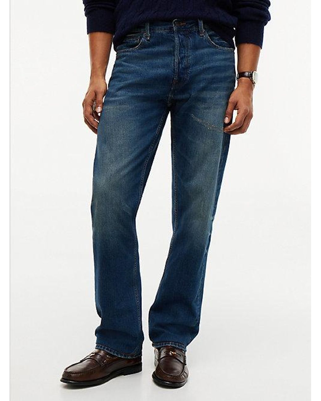Tommy Hilfiger Blue Dover Regular Straight Faded Jeans for men