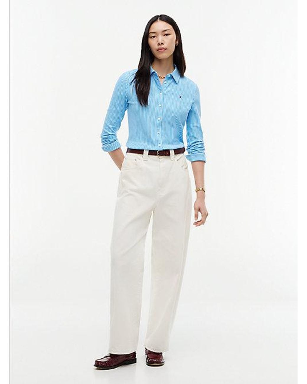 Tommy Hilfiger Blue 1985 Slim Fit Pique Shirt