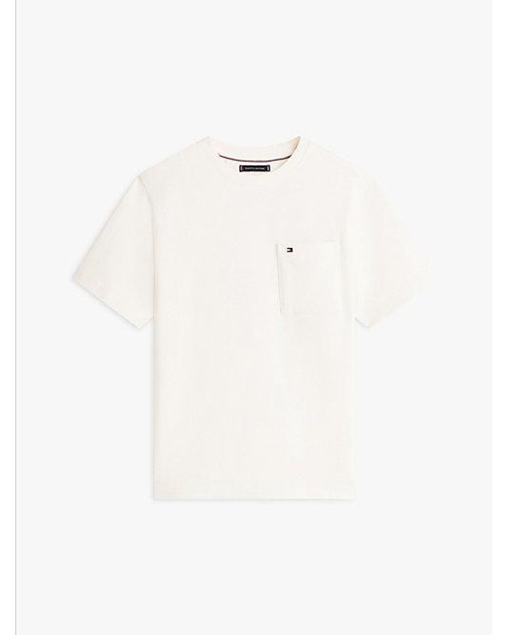 Tommy Hilfiger Relaxed Fit T-Shirt Van Mesh-Jersey Met Zak in het White voor heren