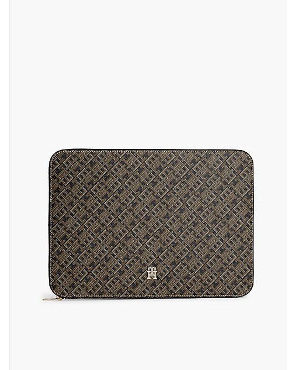 Tommy Hilfiger Gray Hilfiger Icon Print Zip Around Laptop Sleeve