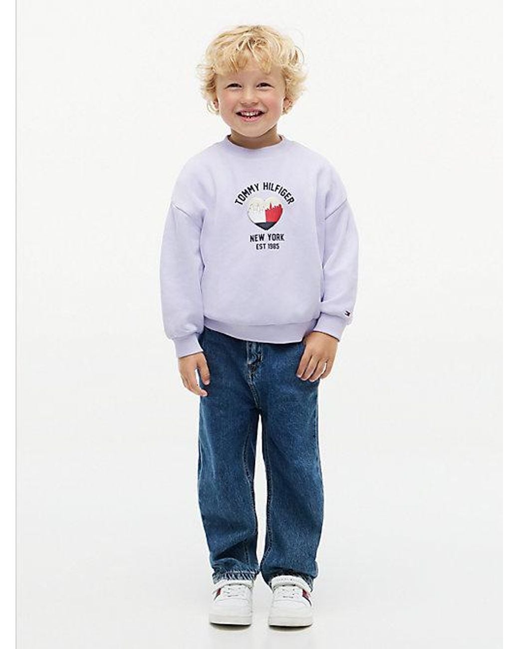 Tommy Hilfiger White Terry Crew Neck Sweatshirt