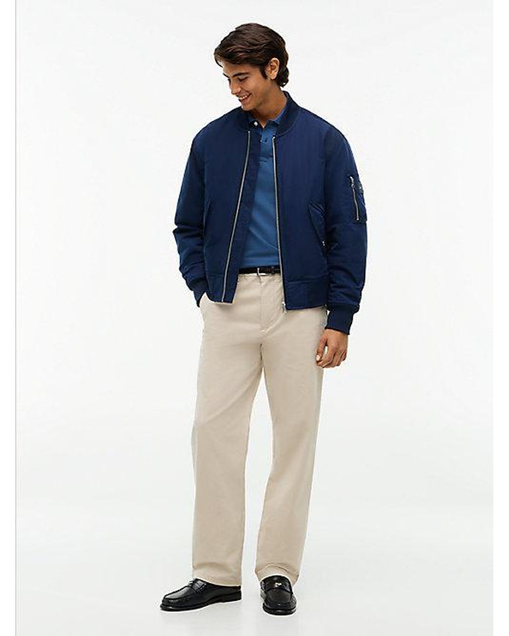Tommy Hilfiger Blue Padded Bomber Jacket for men