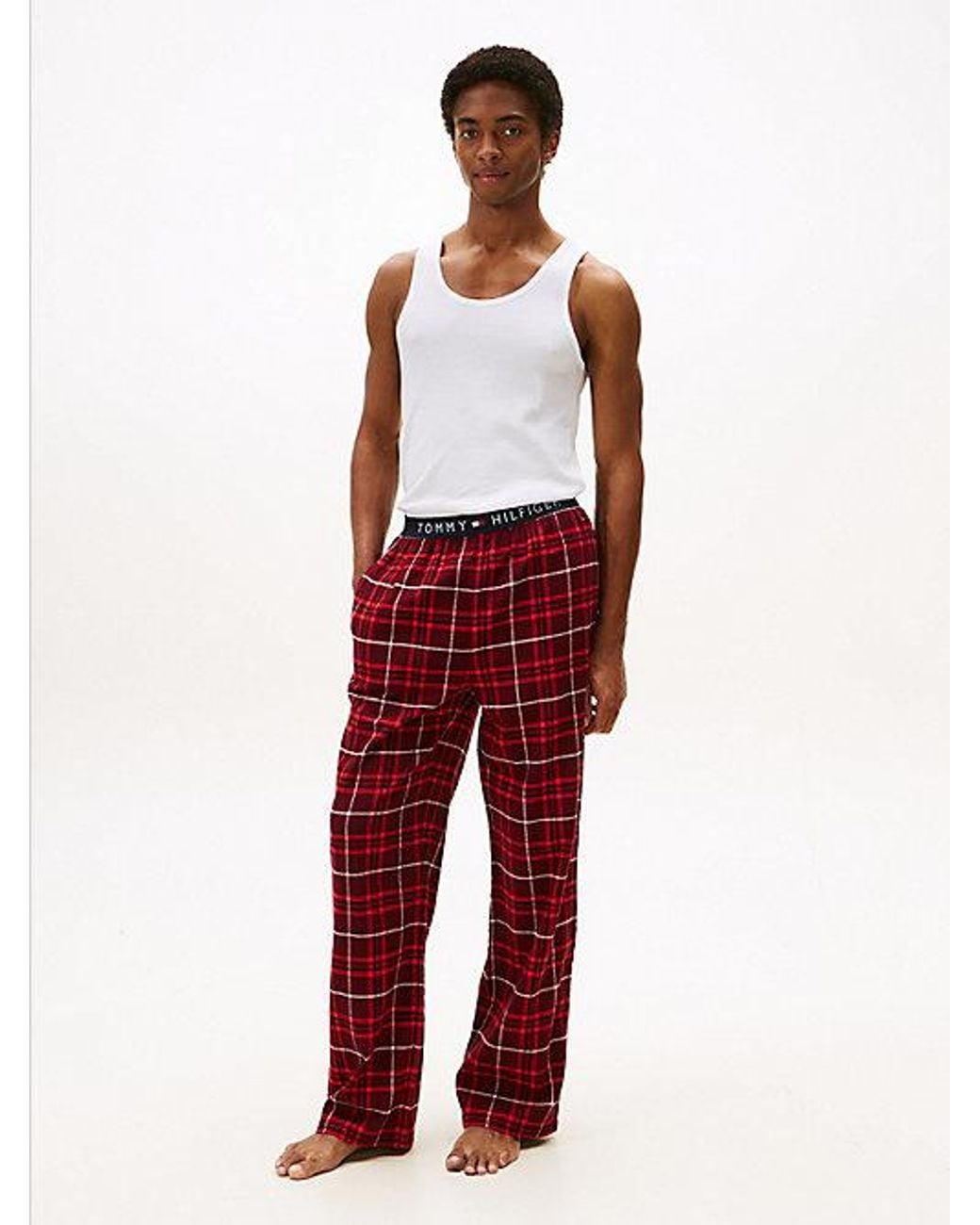 Tommy Hilfiger Red Th Original Flannel Pyjama Bottoms for men