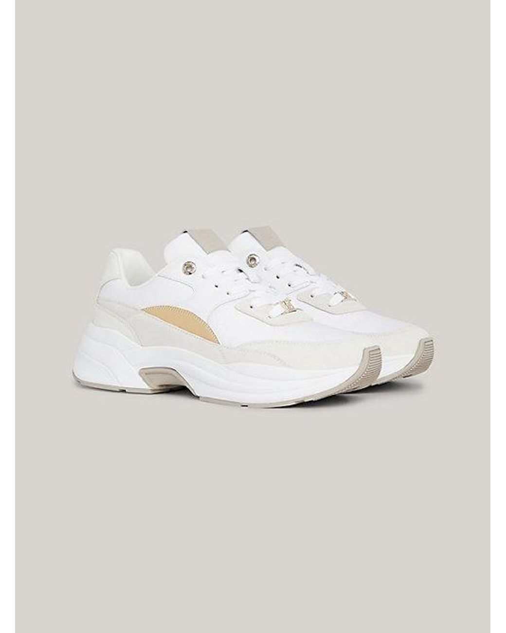 Tommy Hilfiger Chunky Runner Sneaker Aus Wildleder in WeiB Lyst DE