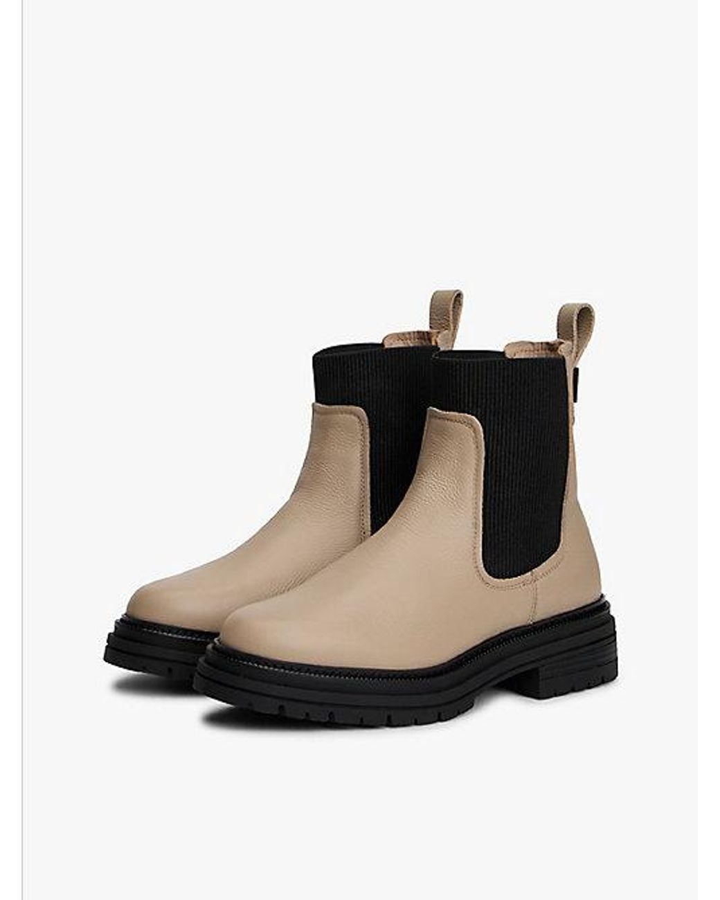 Tommy Hilfiger Black Pebble Grain Leather Warm Lined Chelsea Boots