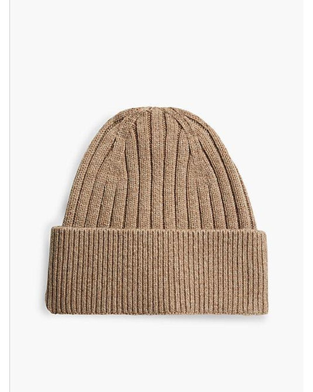 Tommy Hilfiger Natural Lambswool Blend Crest Rib Knit Beanie for men