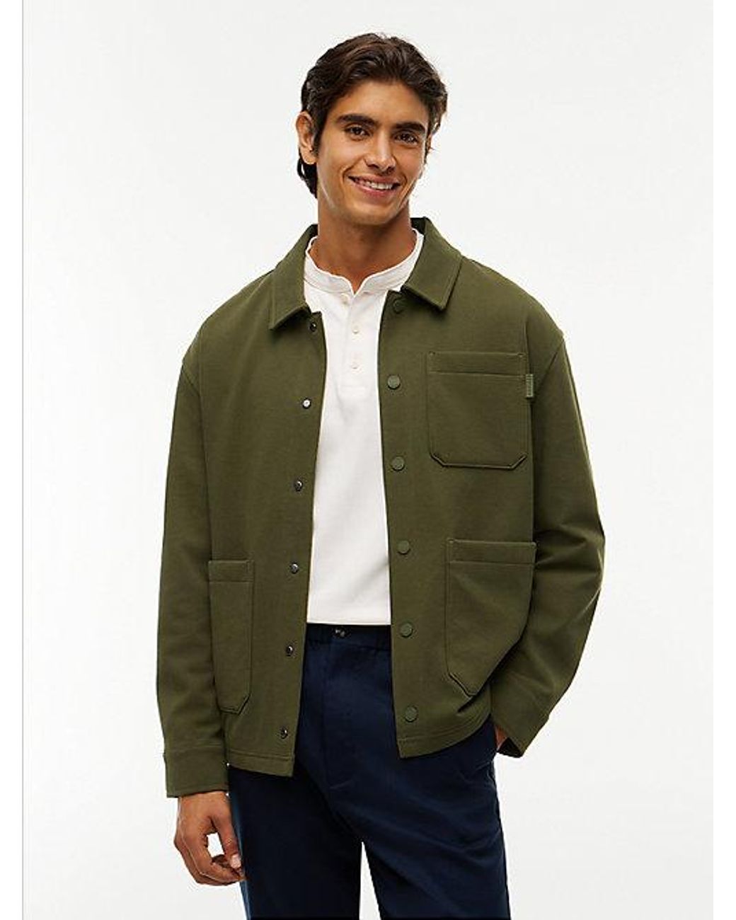 Tommy Hilfiger Green Mixed Texture Relaxed Chore Jacket for men