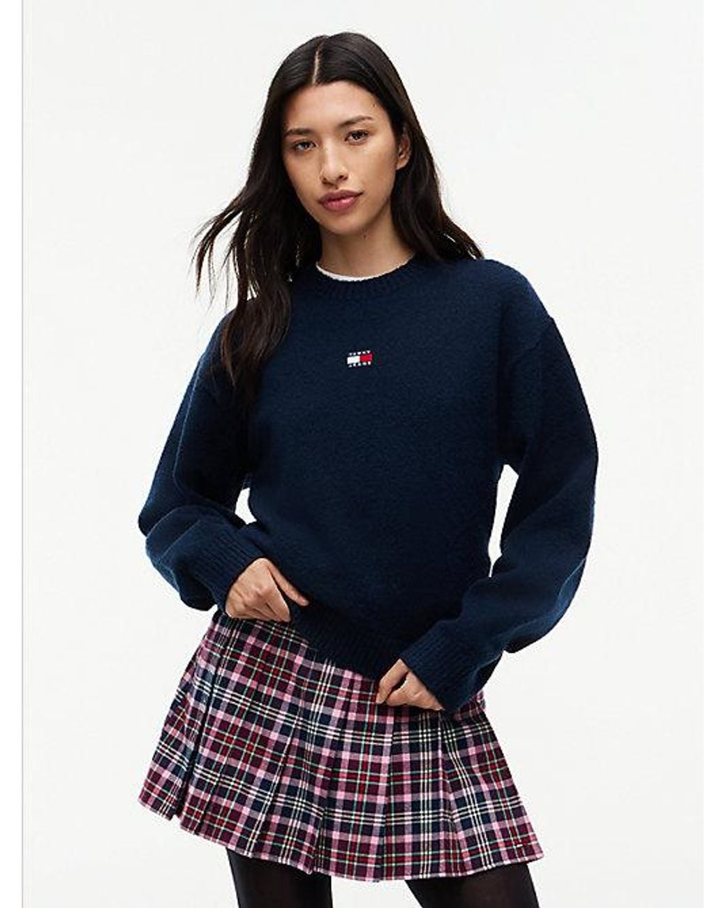 Tommy Hilfiger Blue Tommy Badge Fluffy Jumper With Alpaca