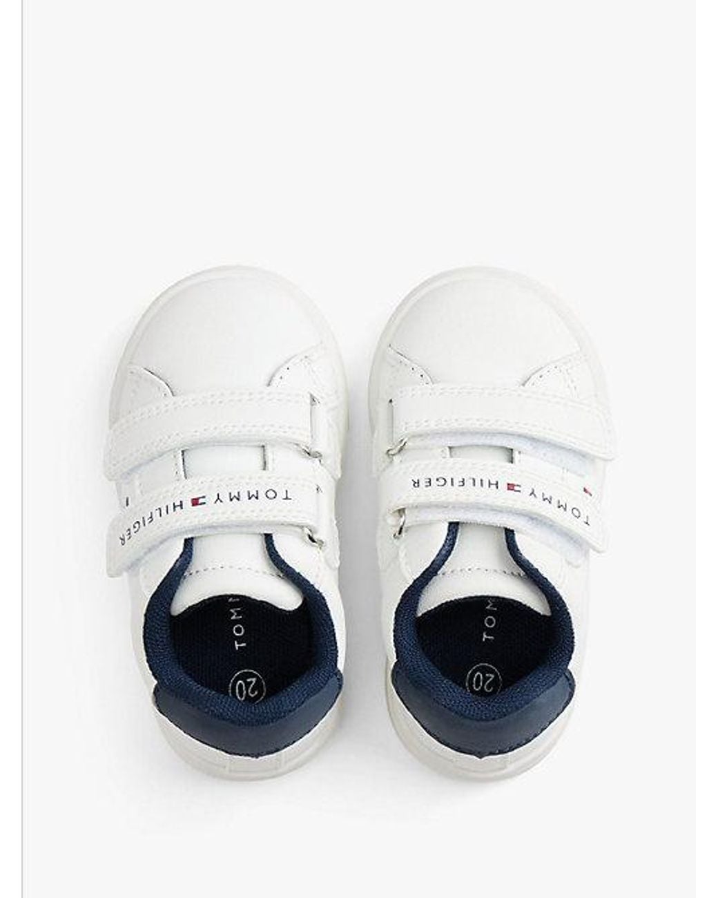 Tommy Hilfiger White Flag Hook And Loop Trainers