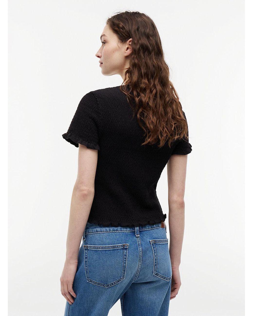 Tommy Hilfiger Black Smock Flag Embroidery Slim T-Shirt