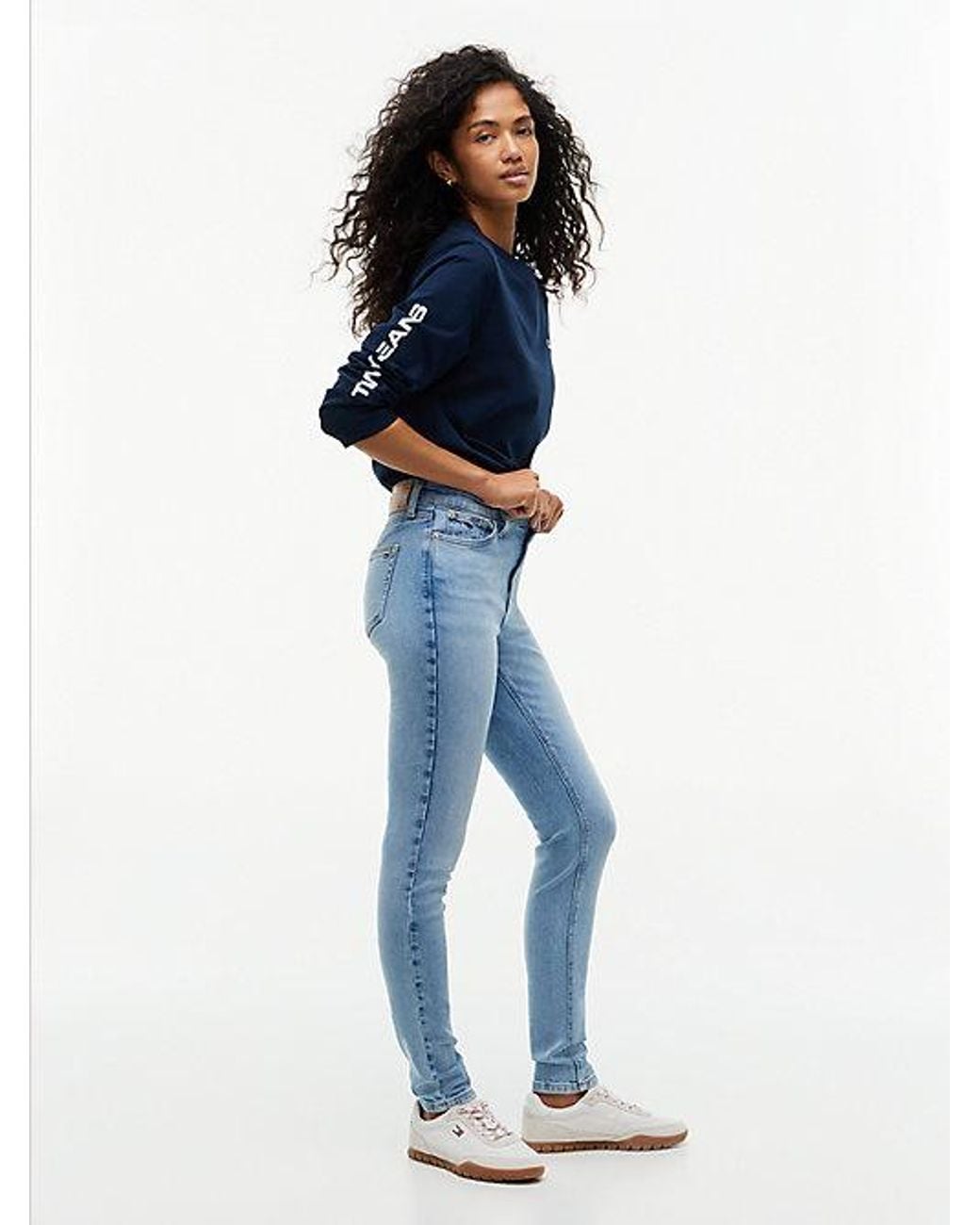 Tommy Hilfiger Blue Nora Mid Rise Skinny Faded Jeans