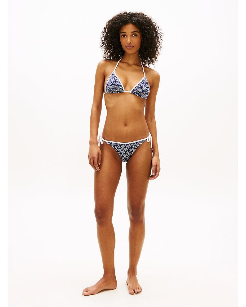 Tommy Hilfiger Orange Essential Print Side Tie Bikini Bottoms