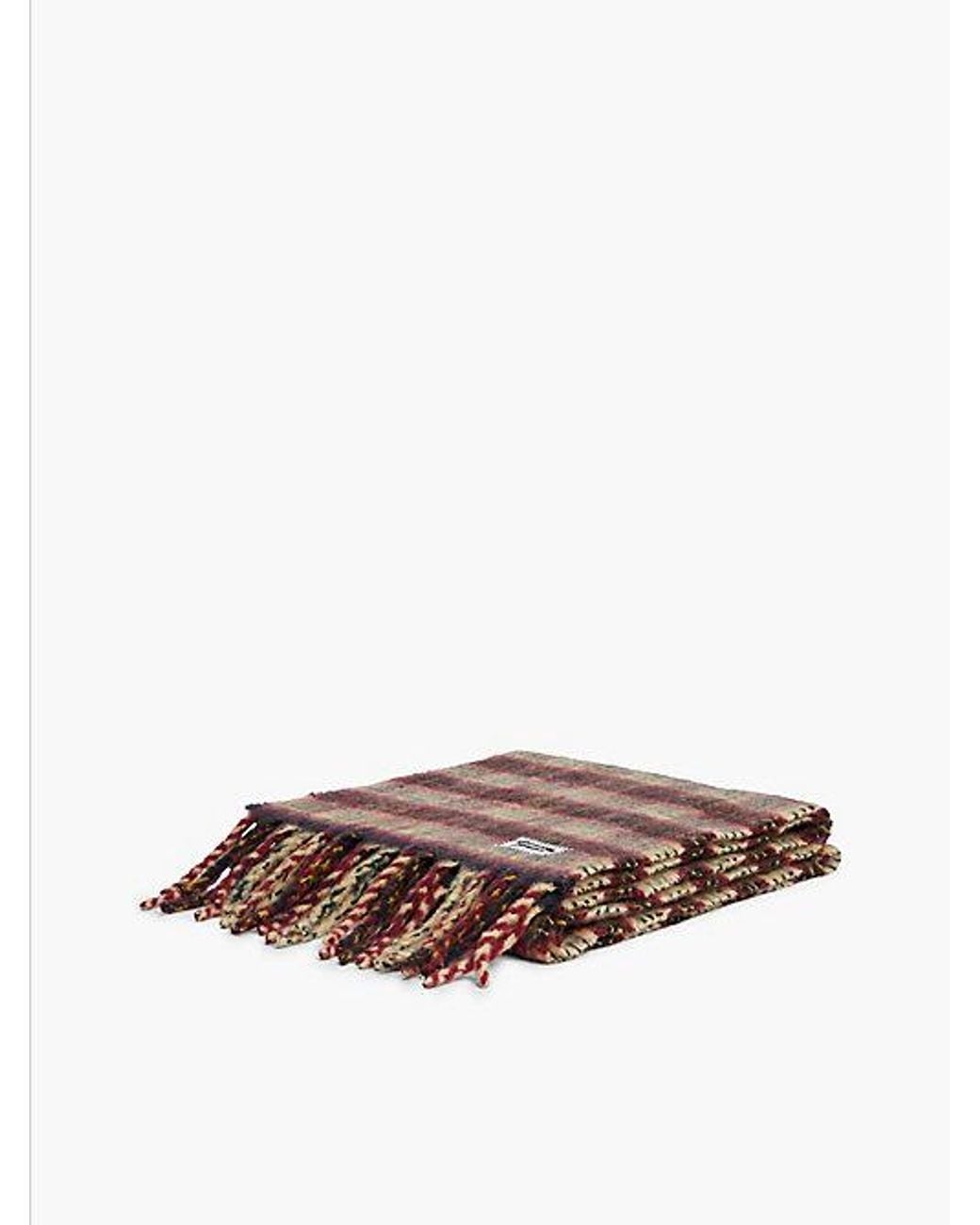 Tommy Hilfiger Red Tommy Jeans Wool Blend Logo Fringe Scarf