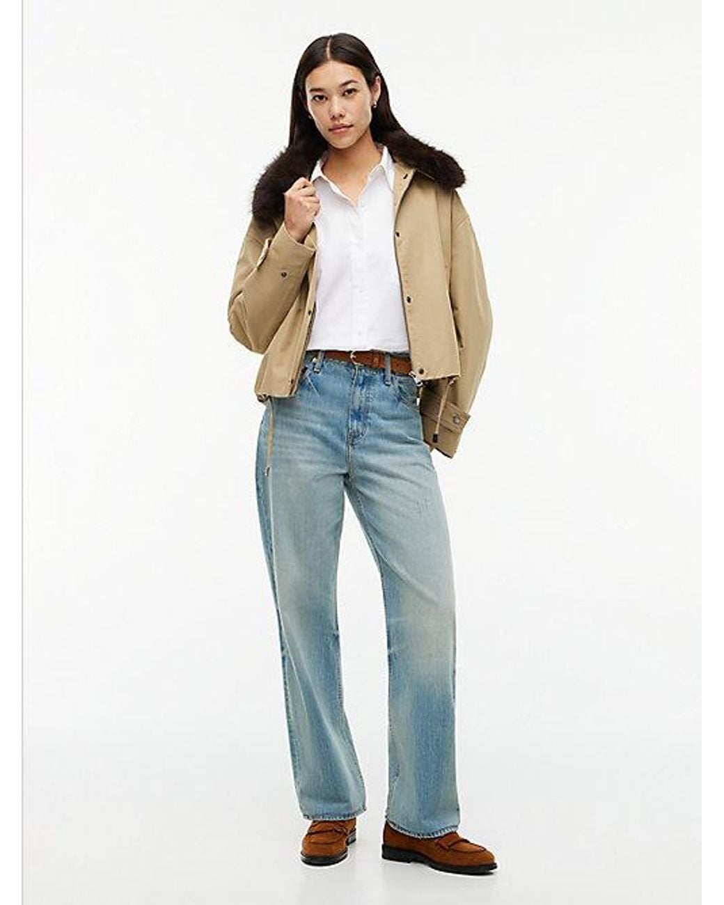Tommy Hilfiger White Relaxed Fit Double Cuff Poplin Shirt