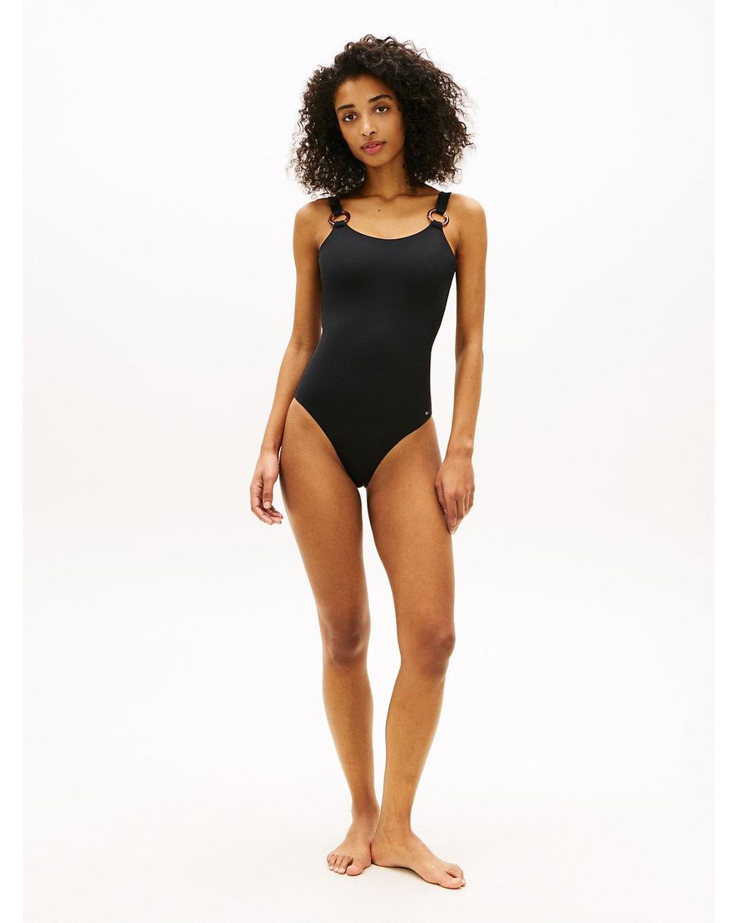 Tommy Hilfiger Black Flag Scoop Back Swimsuit