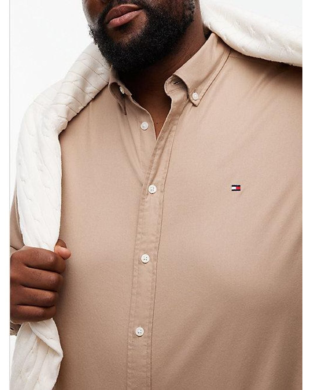 Tommy Hilfiger Natural Plus Regular Fit Flex Flannel Shirt for men