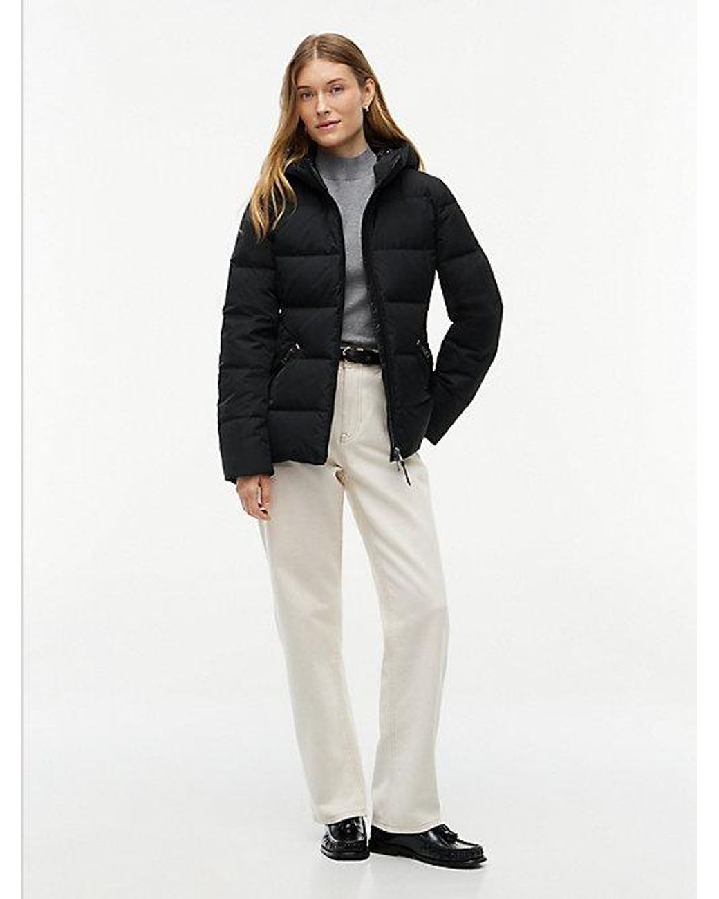 Tommy Hilfiger Black Slim Down Hooded Jacket