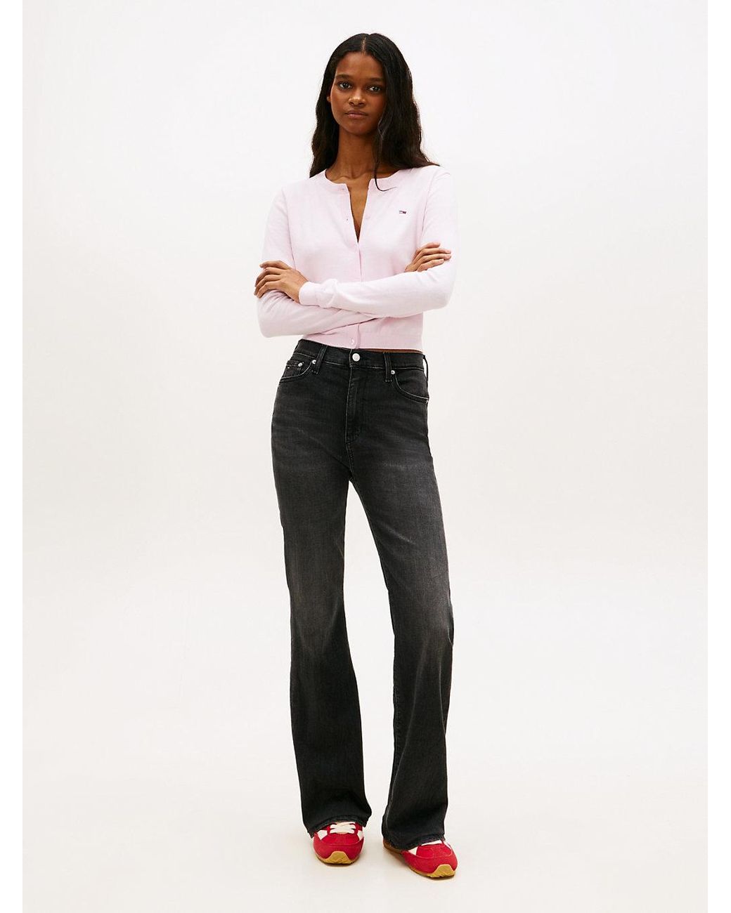 Tommy Hilfiger White Sylvia High Rise Flared Jeans