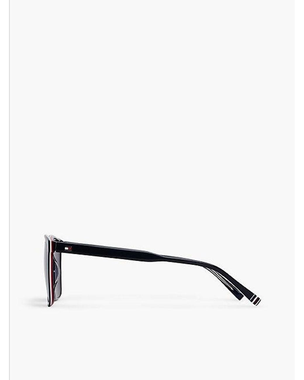 Tommy Hilfiger White Global Stripe Rectangular Sunglasses for men