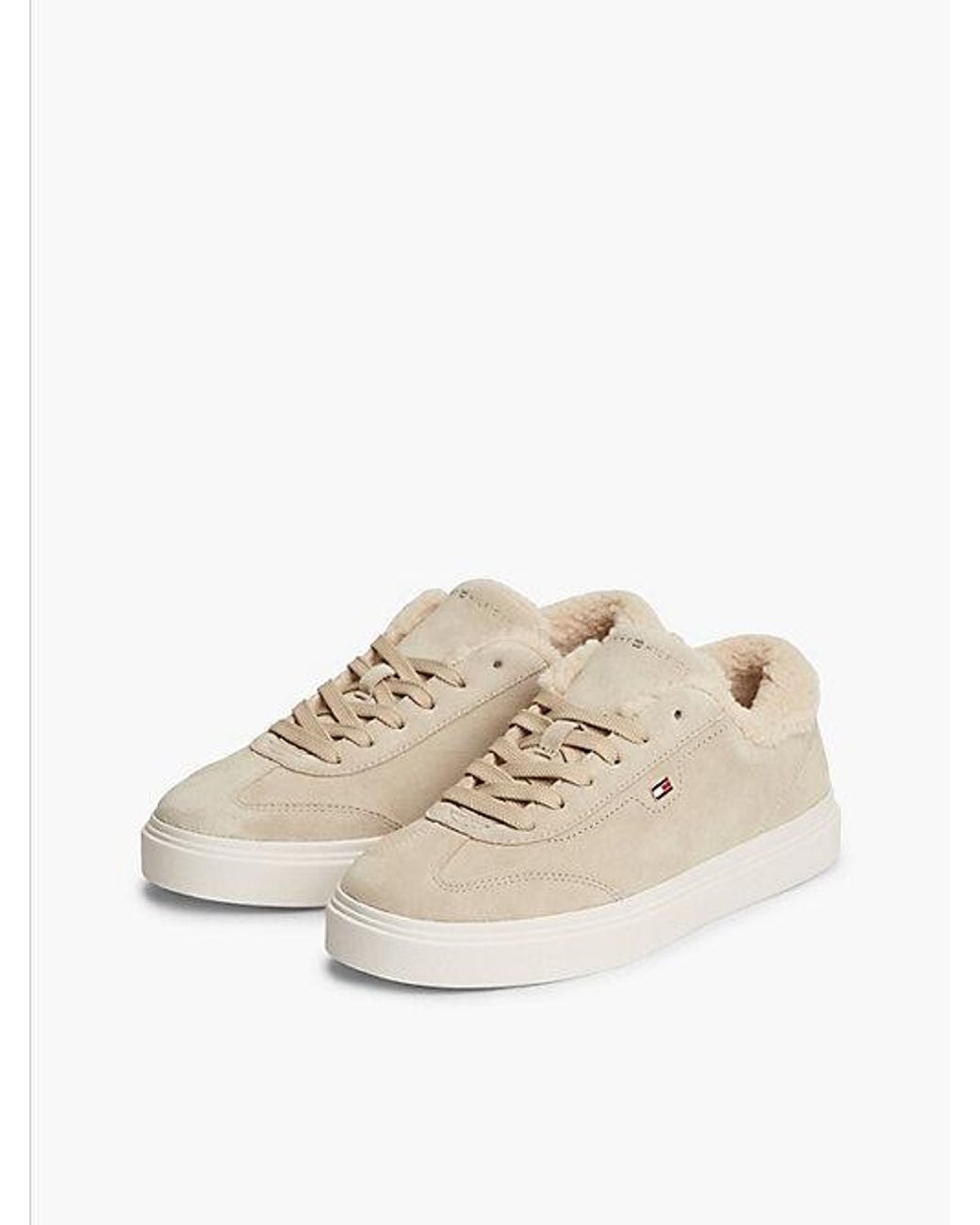 Tommy Hilfiger White Leather Warm Lined Cupsole Trainers