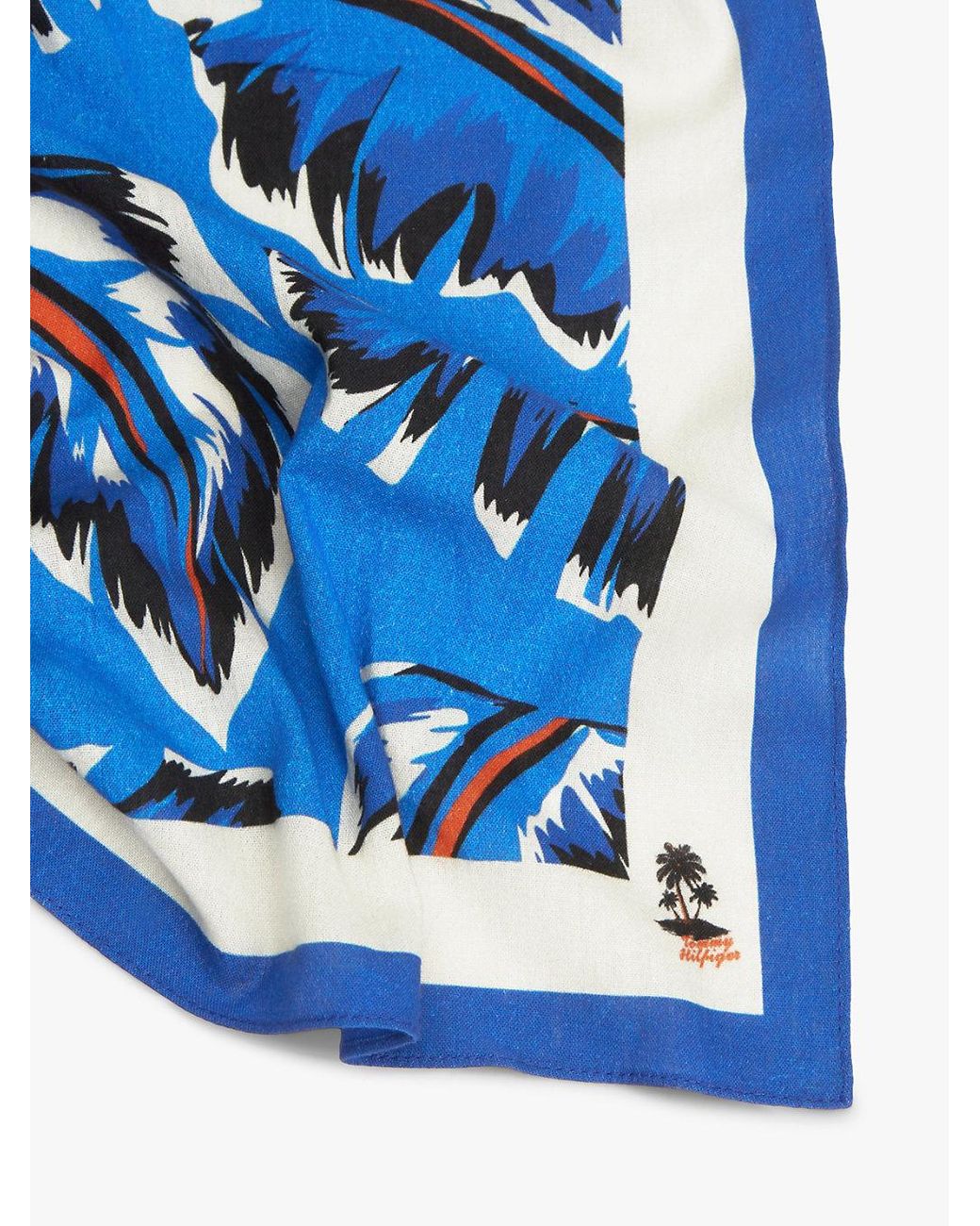 Tommy Hilfiger Blue Tropical Print Square Scarf for men