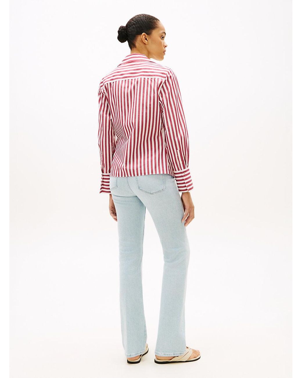 Tommy Hilfiger Red Slim Fit Wrap Knot Poplin Shirt