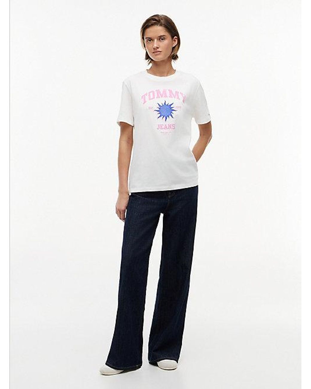 Tommy Hilfiger White Logo Graphic Relaxed T-Shirt