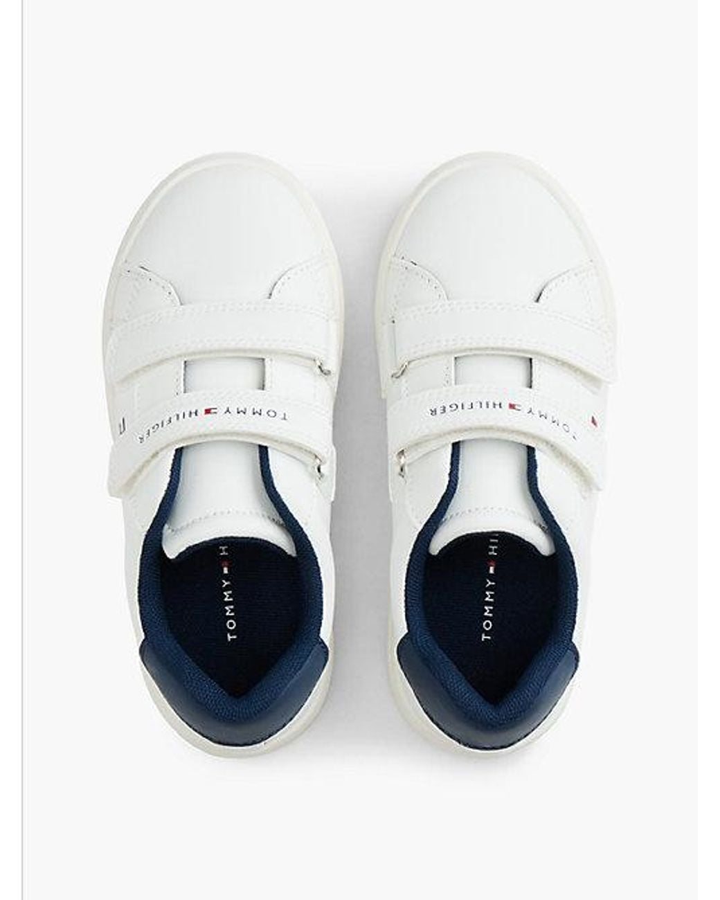 Tommy Hilfiger White Logo Hook And Loop Trainers