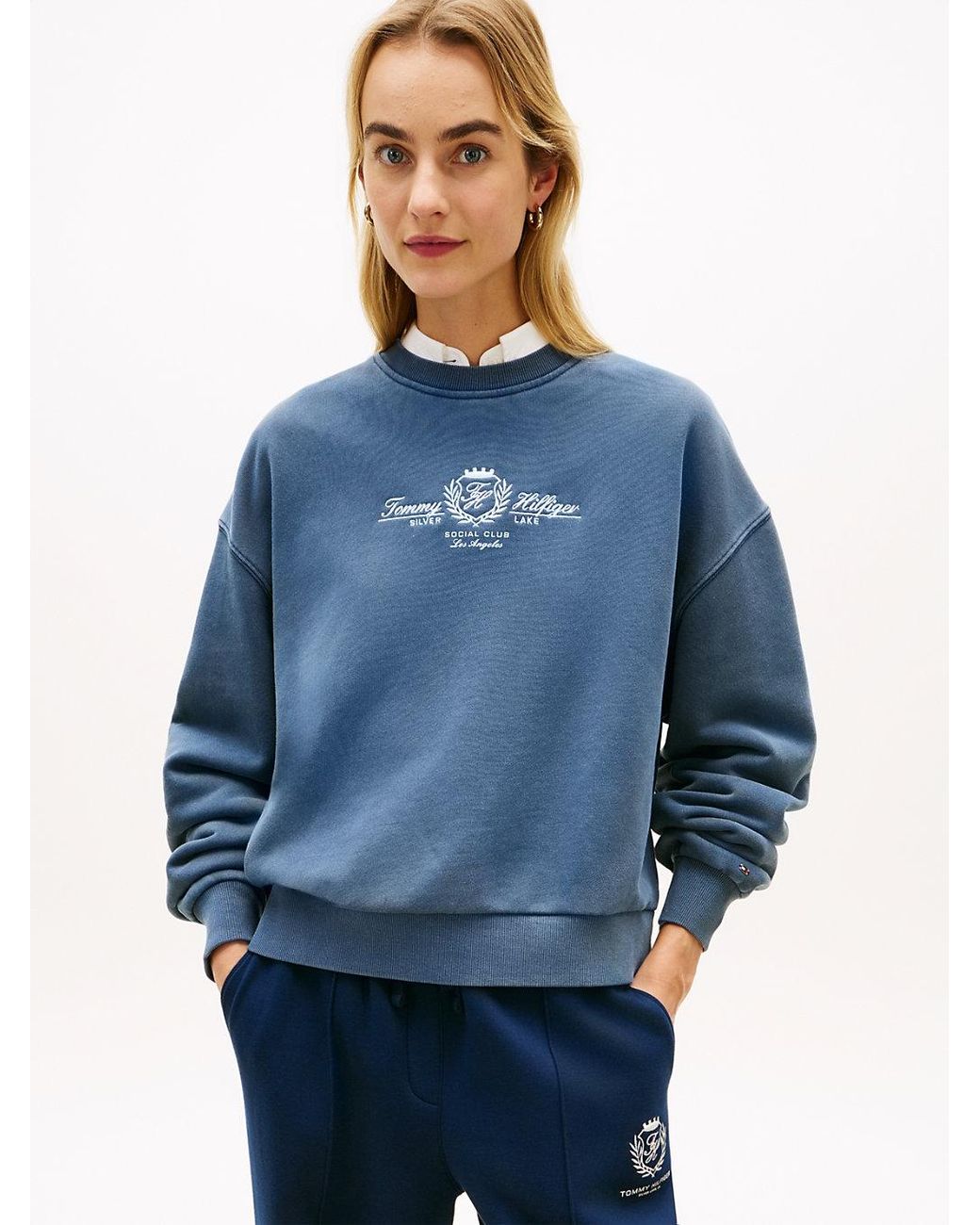 Sweat Décontracté En Molleton À Blason Brodé Tommy Hilfiger en coloris Blue