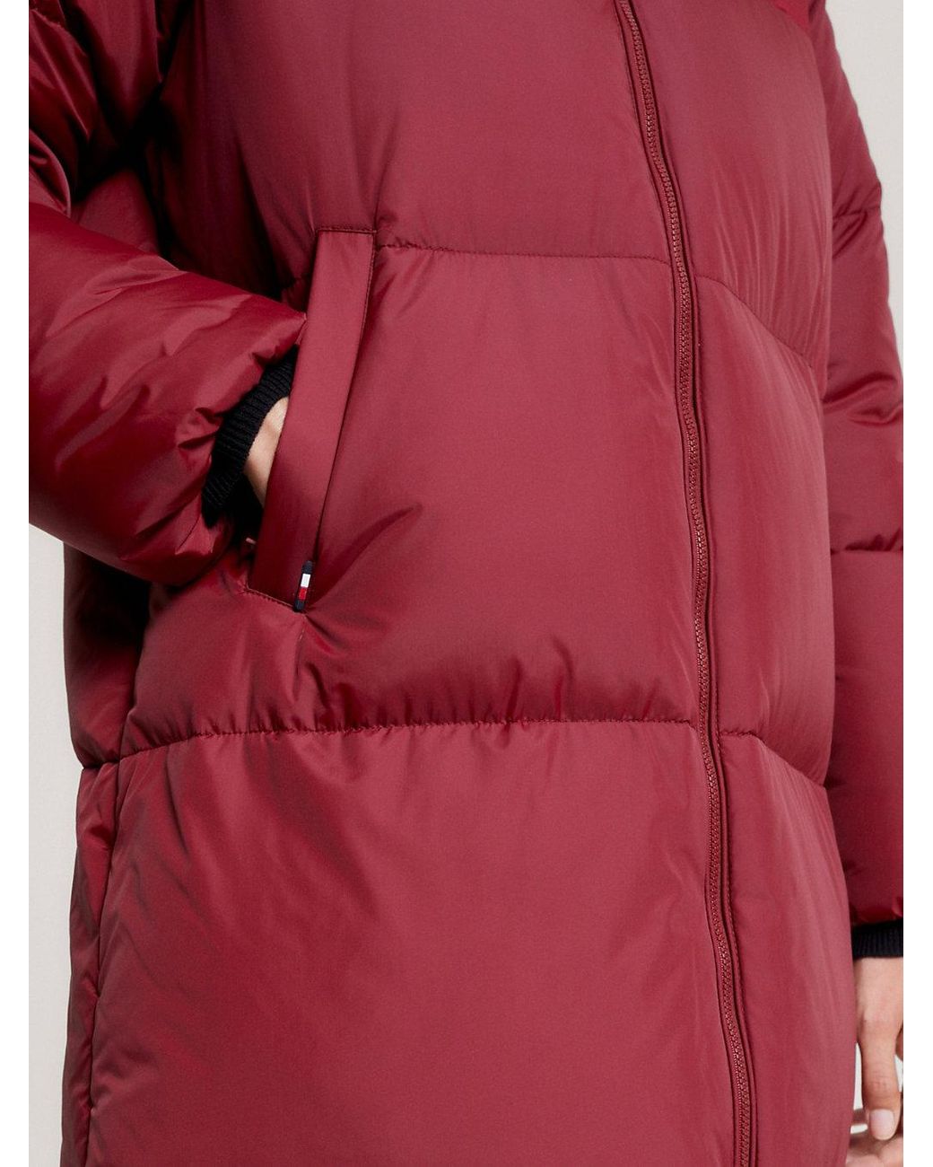 Tommy Hilfiger Recycled Maxi Relaxed New York Puffer Jacket in Red | Lyst UK