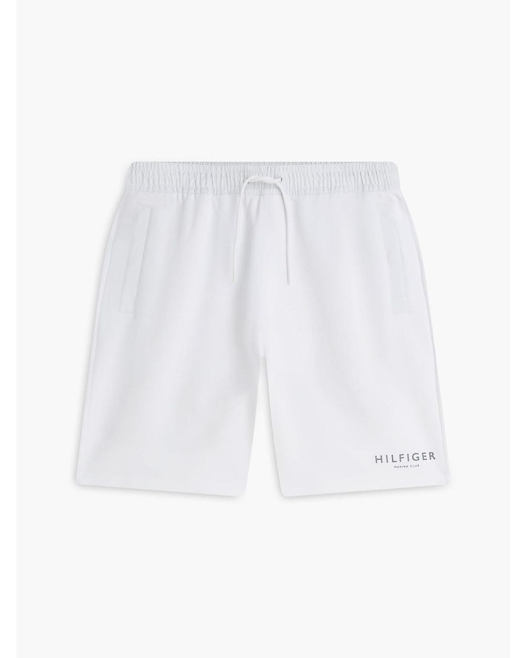 Tommy Hilfiger White Intechno Knit Logo Sweat Shorts for men