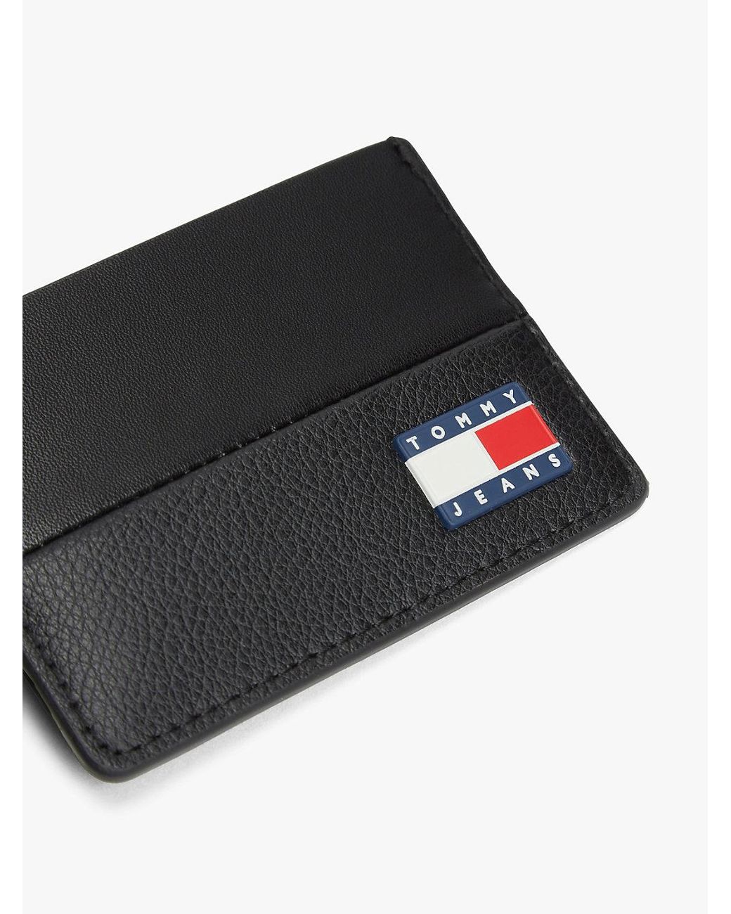 Tommy Hilfiger Black Heritage Logo Credit Card Holder for men