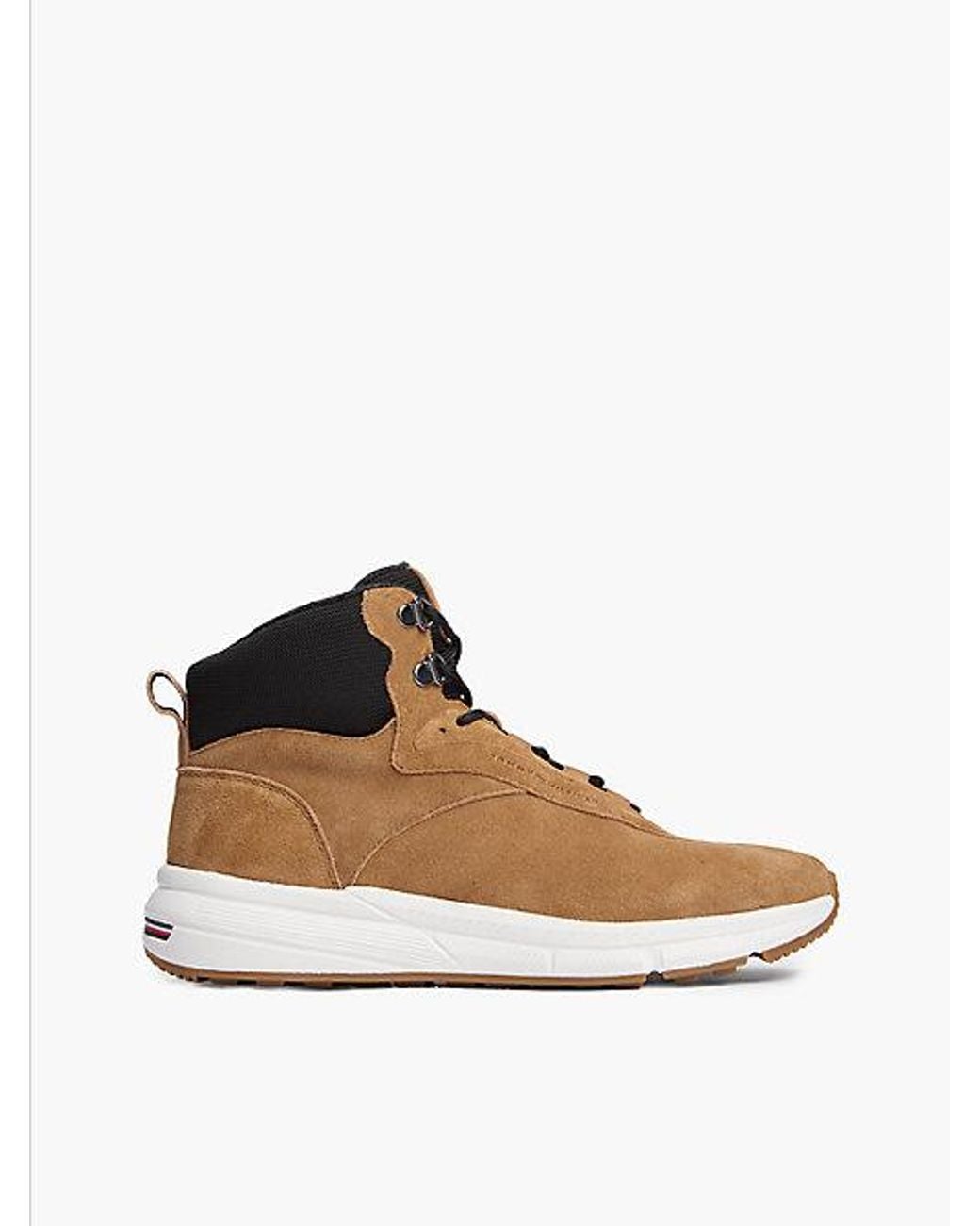 Tommy Hilfiger White Suede Warm Lining Hybrid Chukka Boots for men