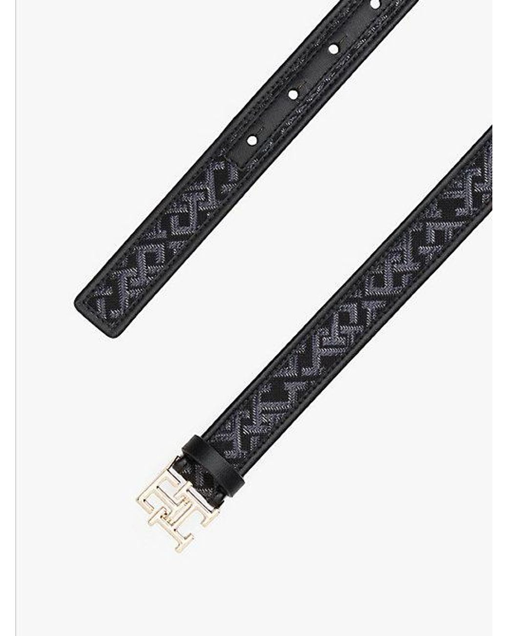 Tommy Hilfiger Black Modern Th Monogram Jacquard Belt