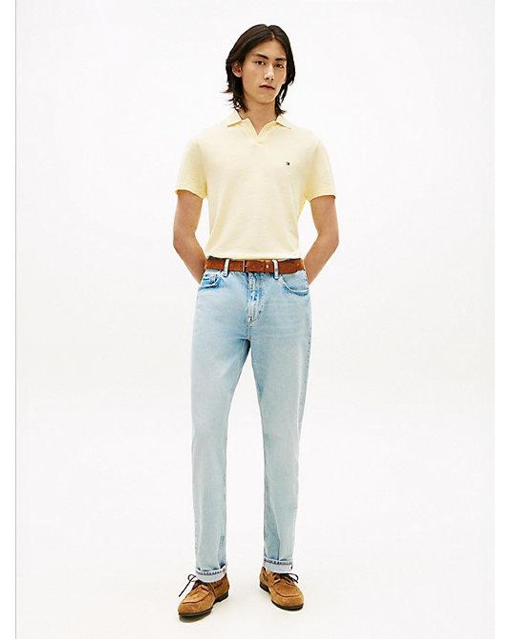 Tommy Hilfiger Regular Fit Oxford Polo Met Piquétextuur in het White voor heren