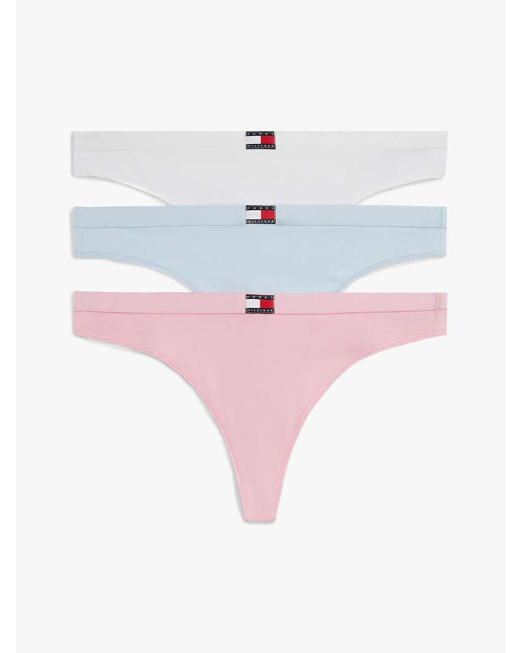 Tommy Hilfiger Pink 3-Pack Heritage Logo Thongs