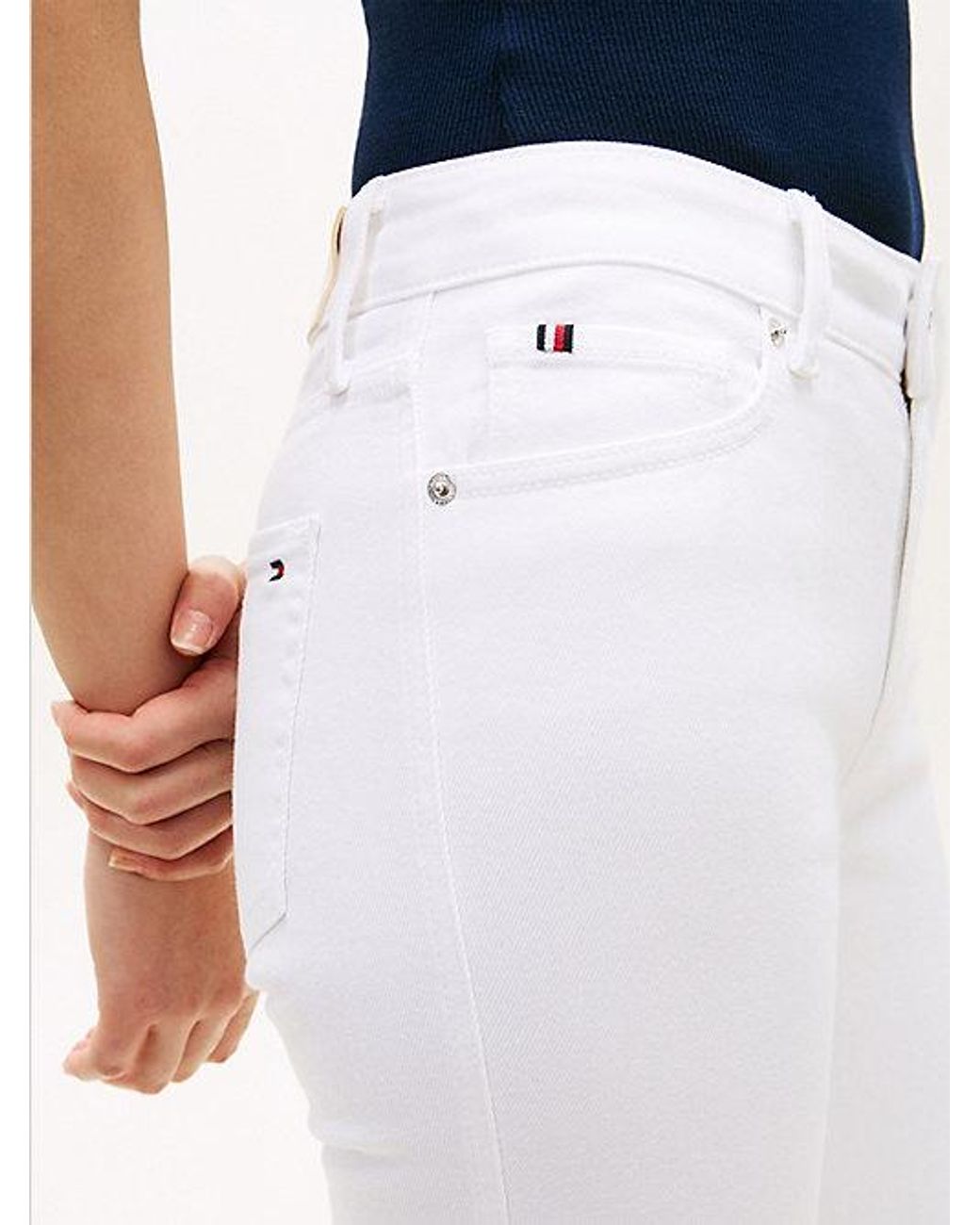Tommy Hilfiger White Mid Rise Slim Jeans