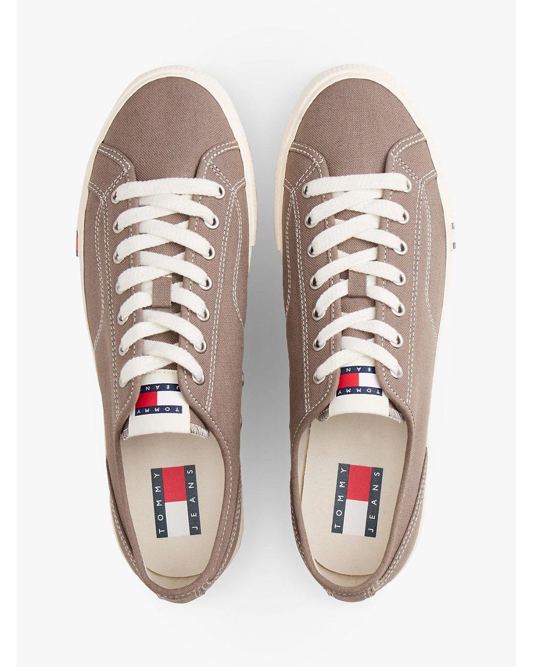 Tommy Hilfiger Brown Archive Flag Stripe Canvas Trainers for men