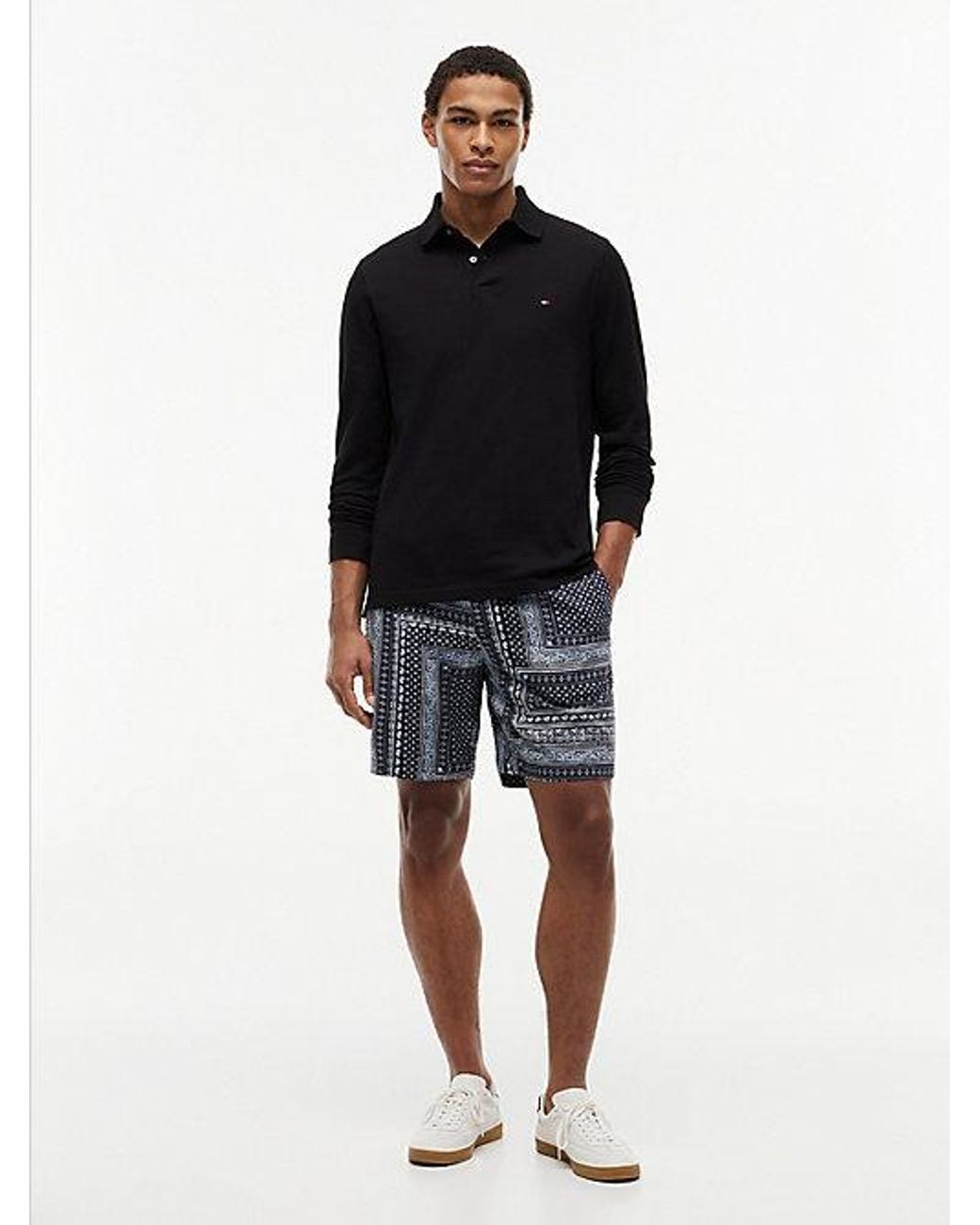 Tommy Hilfiger Black 1985 Regular Fit Long Sleeve Polo Shirt for men