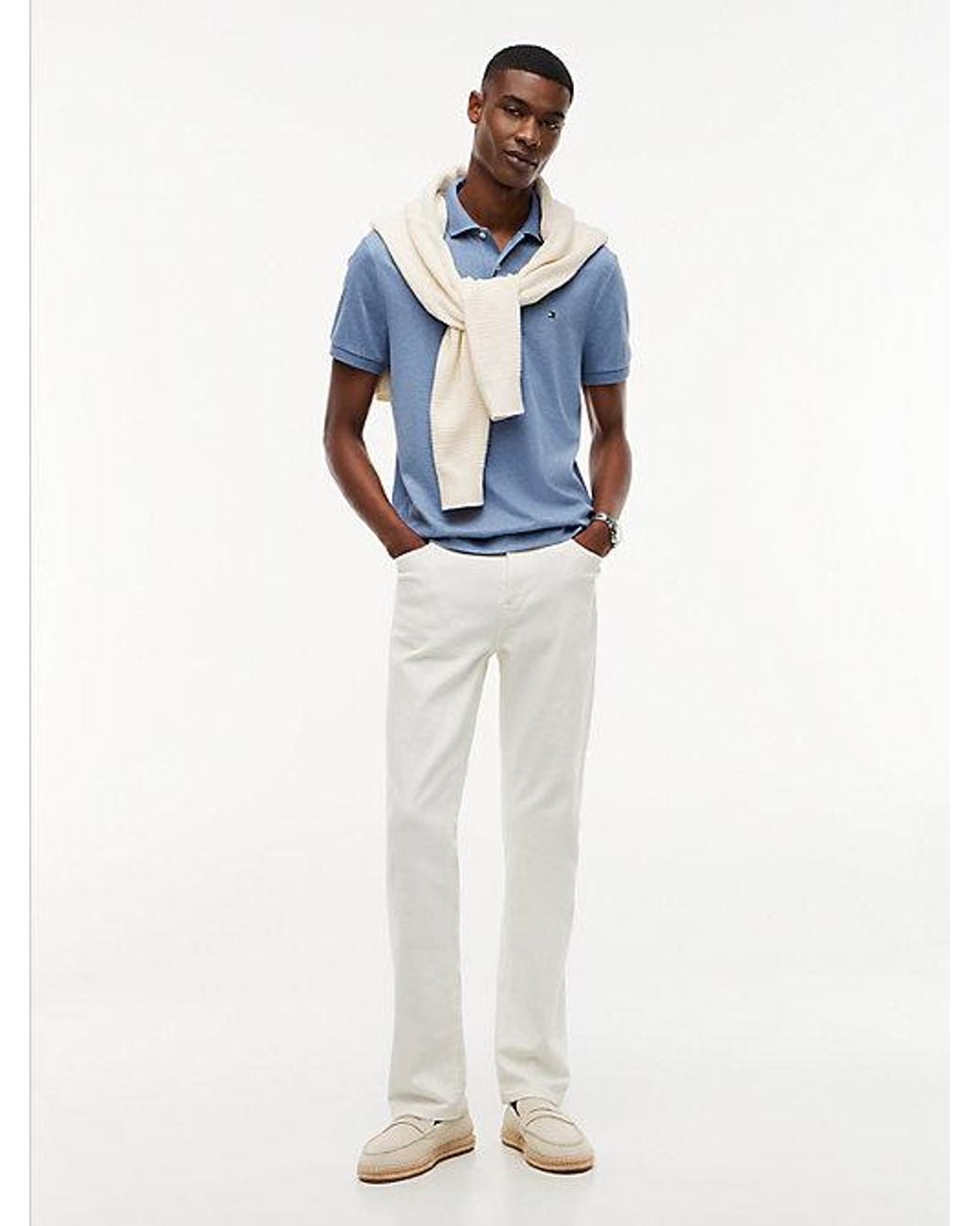 Tommy Hilfiger Blue Fluid Cotton Interlock Knit Polo Shirt for men