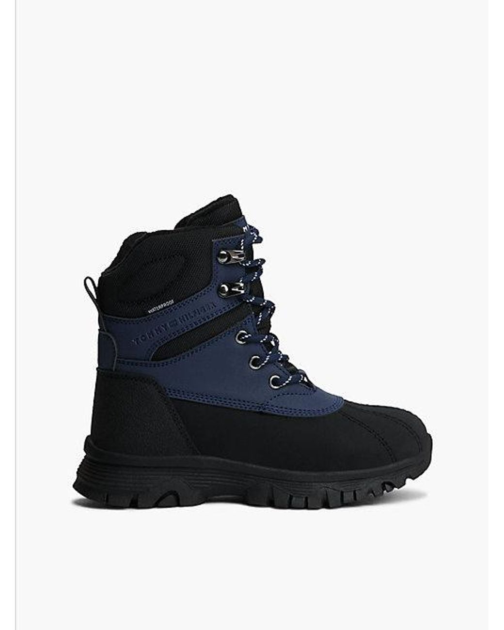 Tommy Hilfiger Black Waterproof Warm Lined Lace Up Boots
