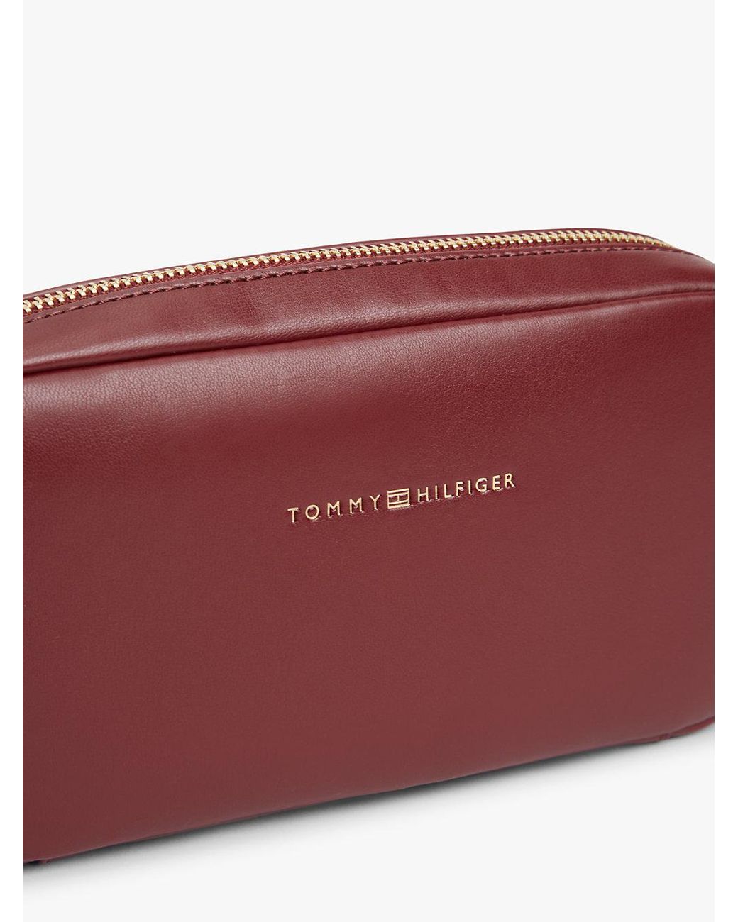 Tommy Hilfiger Red Essential Debossed Crossbody Camera Bag