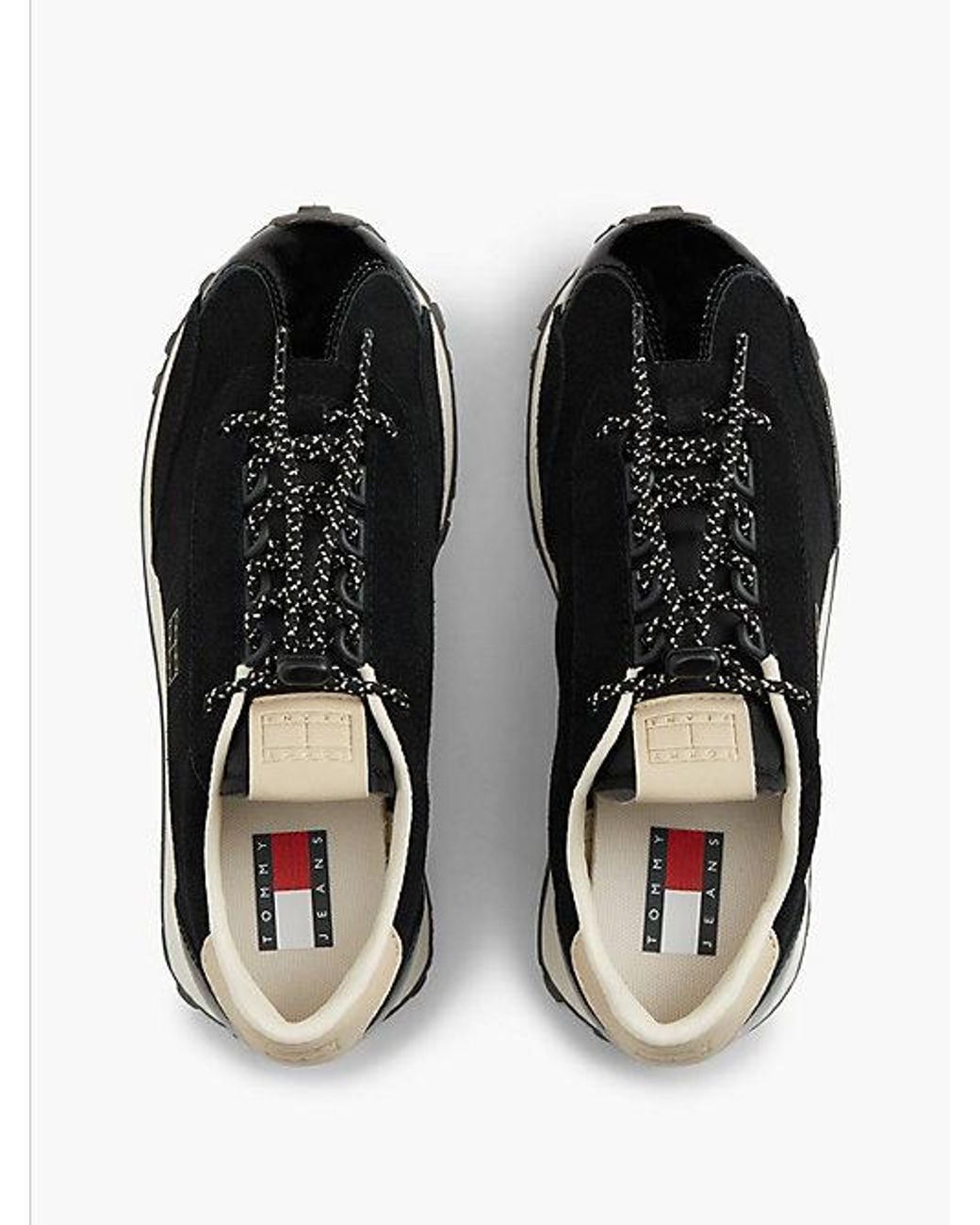 Tommy Hilfiger Black Tommy Jeans Archive Suede Speed Lace Trainers