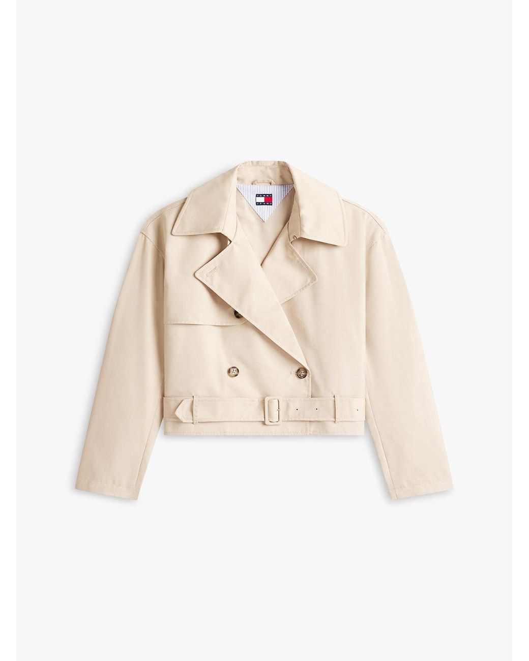 Tommy Hilfiger Natural Water Repellent Relaxed Short Trench Coat
