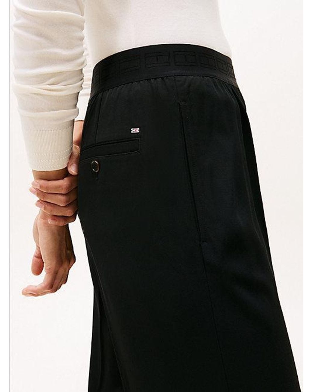 Tommy Hilfiger White Wide Leg Oversized Fit Trousers