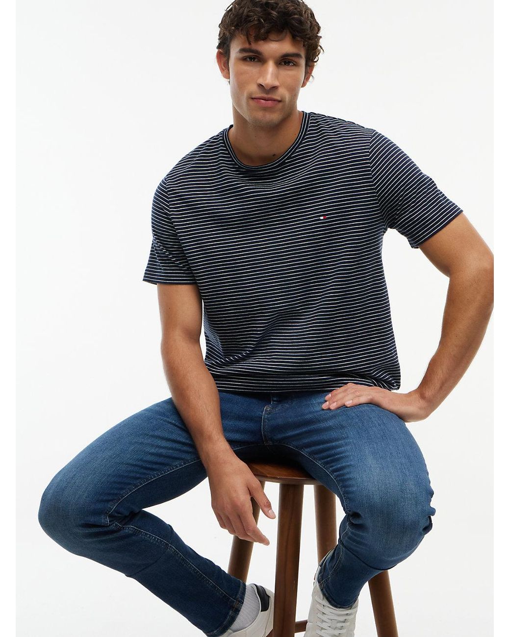 Tommy Hilfiger Blue Austin Whiskered Slim Tapered Leg Jeans for men