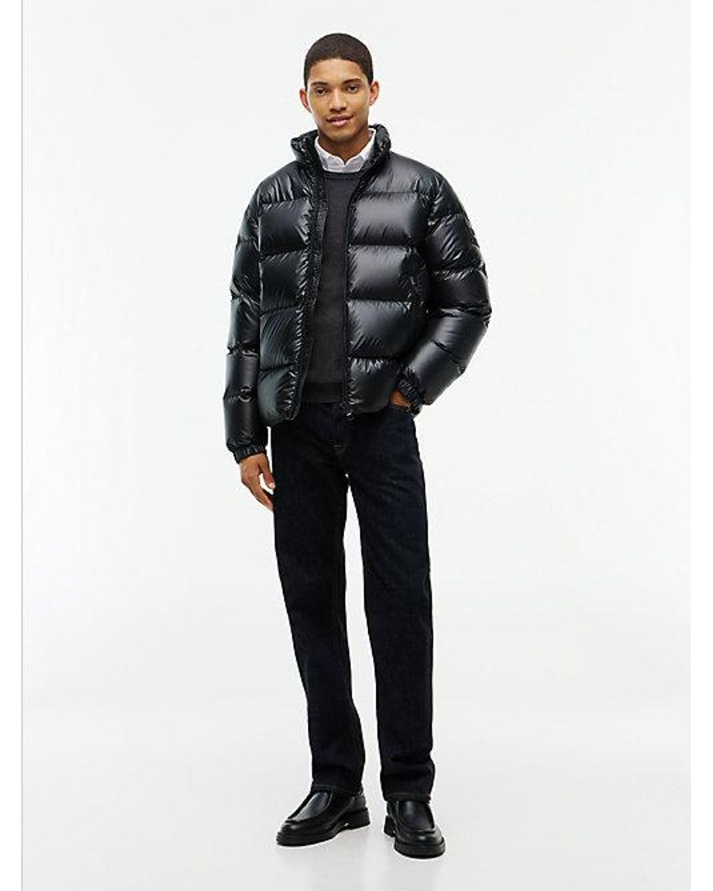 Tommy Hilfiger Black Shiny Water Repellent Down Puffer Jacket for men
