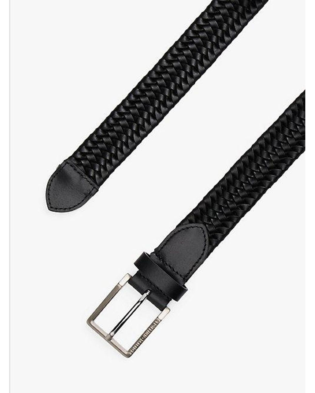 Tommy Hilfiger Gevlochten Riem Met Vierkante Gesp in het Black voor heren