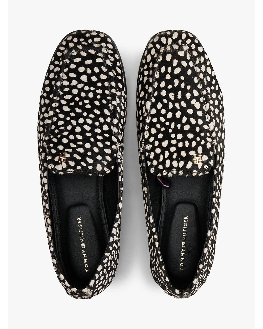 Tommy Hilfiger White Snow Leopard Print Loafers